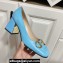 Gucci Heel 2.5cm/5.5cm/7.5cm pumps with Horsebit in leather Sky Blue
