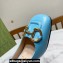 Gucci Heel 2.5cm/5.5cm/7.5cm pumps with Horsebit in leather Sky Blue
