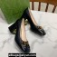 Gucci Heel 2.5cm/5.5cm/7.5cm pumps with Horsebit in leather Black