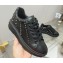 Jimmy Choo Diamond Maxi/F Leather Trainers Sneakers Black with Studs and Platform Sole 2024