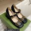 Gucci Heel 7.5cm Mary Jane Pumps with Horsebit and Strap in leather Black