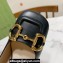Gucci Heel 7.5cm Mary Jane Pumps with Horsebit and Strap in leather Black