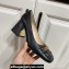 Gucci Heel 7.5cm Pumps with Interlocking G and Chain in leather Black