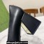 Gucci Heel 7.5cm Pumps with Interlocking G and Chain in leather Black
