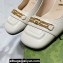 Gucci Heel 7.5cm Pumps with Interlocking G and Chain in leather White