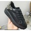 Jimmy Choo Diamond Maxi/F Leather Trainers Sneakers Black with Crystals and Platform Sole 2024