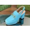 Gucci Heel 8.5cm Platform 2.5cm Horsebit mules 771566 leather Blue 2024