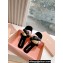 Miu Miu Braided Padded Leather Slides Black/Pink/Gold 2024