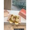 Miu Miu Braided Padded Leather Two-Band Slides Gold 2024