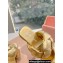 Miu Miu Braided Padded Leather Two-Band Slides Gold 2024