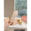 Miu Miu Braided Padded Leather Two-Band Slides Gold 2024