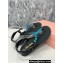 Miu Miu Riviere cord and leather sandals 5Y184E Crystals Black/Blue 2024