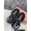 Miu Miu Riviere cord and leather sandals 5Y184E Crystals Black/Pink 2024