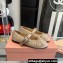 Miu Miu Satin ballerinas with buckle and bow Beige/Crystal 2024