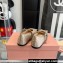 Miu Miu Satin ballerinas with buckle and bow Beige/Crystal 2024