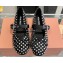 Miu Miu Satin ballerinas with buckle and bow Black/Crystal 2024