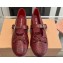 Miu Miu Leather ballerinas with buckle and bow 5F210E Pattern Print Dark Red 2024