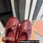 Miu Miu Leather ballerinas with buckle and bow 5F210E Pattern Print Dark Red 2024