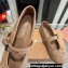 Miu Miu Leather ballerinas with buckle and bow 5F210E Beige 2024