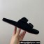 Loro Piana Waikiki Suede Double-Grip Men's Slide Sandals Black 2024