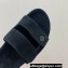 Loro Piana Waikiki Suede Double-Grip Men's Slide Sandals Black 2024