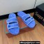 Loro Piana Waikiki Suede Double-Grip Men's Slide Sandals Sky Blue 2024