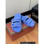 Loro Piana Waikiki Suede Double-Grip Men's Slide Sandals Sky Blue 2024