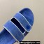 Loro Piana Waikiki Suede Double-Grip Men's Slide Sandals Sky Blue 2024