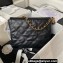 Chanel Shiny Calfskin & Gold-Tone Metal Hobo Handbag AS4743 Black 2024