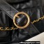 Chanel Shiny Calfskin & Gold-Tone Metal Hobo Handbag AS4743 Black 2024