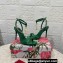 Dolce & Gabbana Heel 10.5cm Patent leather sandals Green with chain and charm 2024