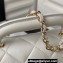 Chanel Calfskin & Gold-Tone Metal Flap Bag With Top Handle AS4544 White 2024