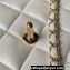 Chanel Calfskin & Gold-Tone Metal Flap Bag With Top Handle AS4544 White 2024