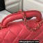 Chanel Calfskin & Gold-Tone Metal Flap Bag With Top Handle AS4544 Dark Pink 2024