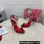 Dolce & Gabbana Heel 10.5cm Karung sandals Red with chain and charm 2024