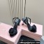 Miu Miu Heel 10cm Satin sandals with Rose 5X002E Black 2024