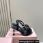Miu Miu Heel 10cm Satin sandals with Rose 5X002E Black 2024