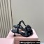 Miu Miu Heel 6.5cm Satin sandals with Rose 5X002E Black 2024