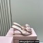 Miu Miu Heel 10cm Satin slides with Rose 5XX627 Pink 2024