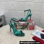 Dolce & Gabbana Heel 10.5cm Karung sandals Green with chain and charm 2024