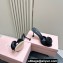 Miu Miu Heel 10cm Satin slides with Rose 5XX627 Black 2024