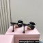 Miu Miu Heel 10cm Satin slides with Rose 5XX627 Black 2024