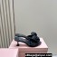 Miu Miu Heel 6.5cm Satin slides with Rose 5XX627 Black 2024