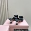 Miu Miu Heel 6.5cm Satin slides with Rose 5XX627 Black 2024