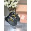 Miu Miu Riviere cord and leather sandals 5Y184E Crystals Black/Yellow 2024