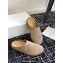 The Row Hugo Slides in Suede Beige 2024