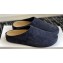The Row Hugo Slides in Suede Blue 2024