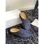 The Row Hugo Slides in Suede Blue 2024