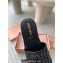 Miu Miu Raffia-effect woven fabric slides 5XX644 Black 2024