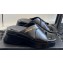 Alexander Wang Heel 5cm Float Criss-Cross Platform Sandals crackle patent calf leather Black 2024